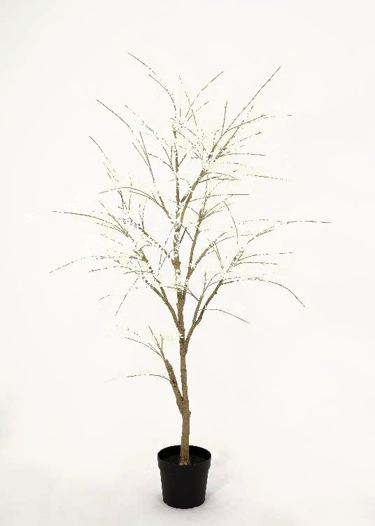 Foliage Tree, white, a floor-standing tree, 200 cm overall, photographed on a plain pale ground